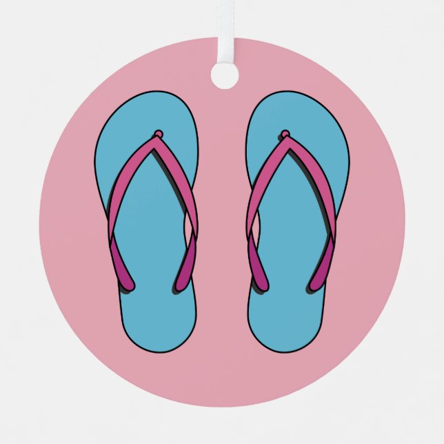 Beach Flip Flops Metal Tree Decoration (Front)