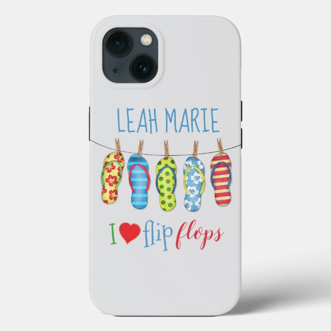 Beach Flip Flops Personalised Whimsical Colourful Case-Mate iPhone Case (Back)