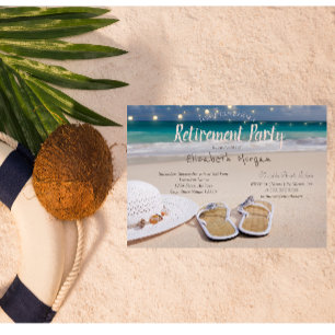 Beach,Flip flops Retirement Party Invitation
