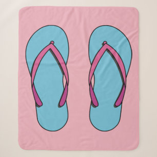 Beach Flip Flops Sherpa Blanket