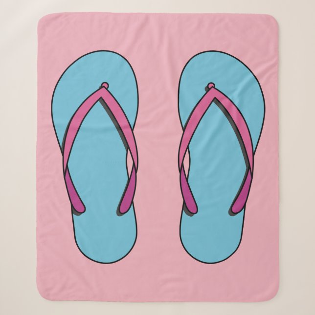Beach Flip Flops Sherpa Blanket (Front)