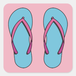 Beach Flip Flops Square Sticker