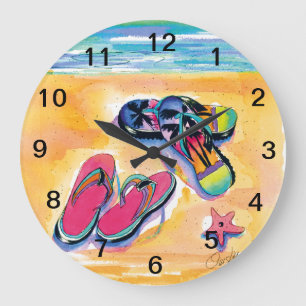 Beach Flip-flops wall clock