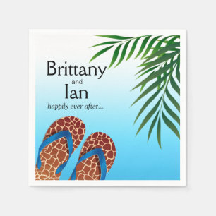 Beach Flip Flops Wedding Cocktail Party Napkin