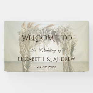 Beach Floral Arch Wedding Banner