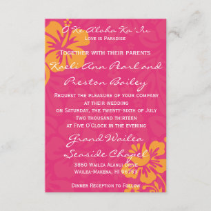 Beach Flowers - Azalea/Orange Invitation