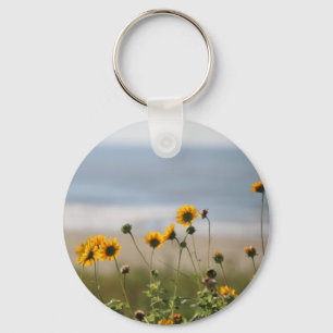 Beach Flowers on Galveston Island Key Ring