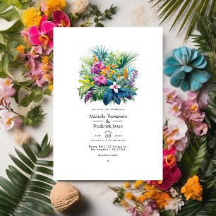Beach Foliage Floral Summer Wedding Invitation