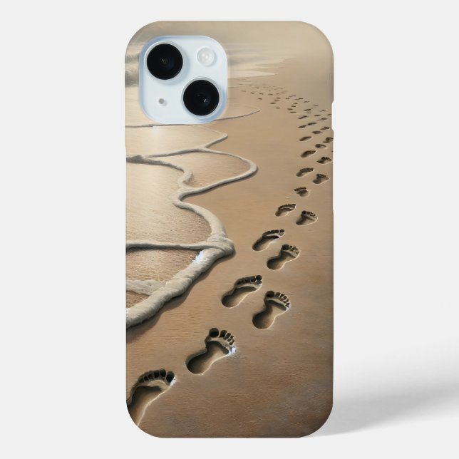 Beach Footprints With Ocean Froth Case-Mate iPhone Case (Back)