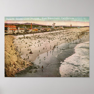Beach from Cliff House, San Francisco Vintage Poster