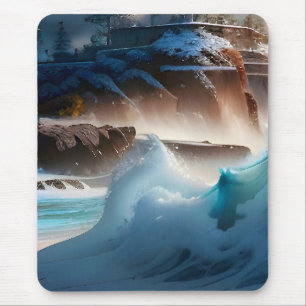 Beach Front Ocean Waves Landscape 1 Mouse Mat