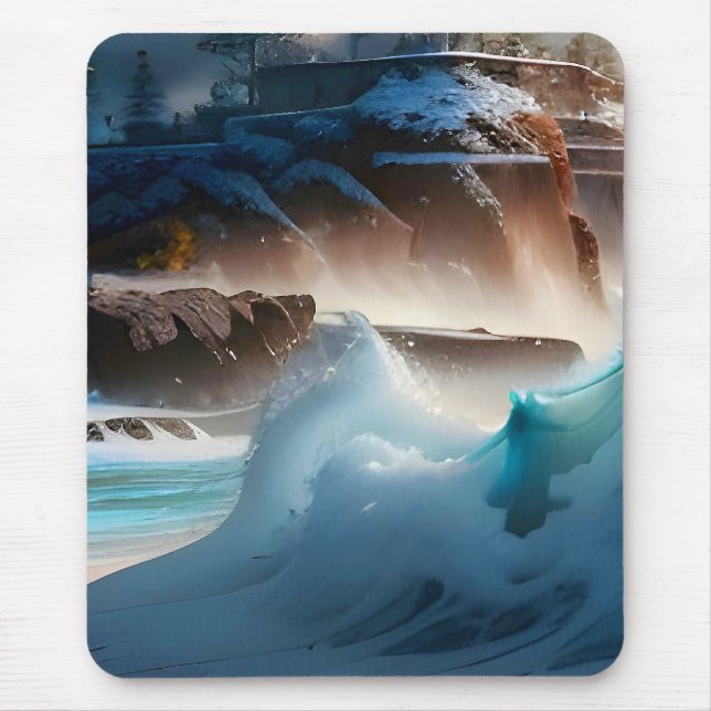 Beach Front Ocean Waves Landscape 1 Mouse Mat (Front)