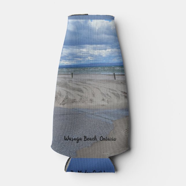 Beach Front Scene Bottle Cooler (Front)