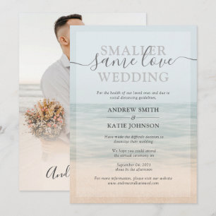 Beach Front Vintage Hawaiian Downsize Wedding Invitation