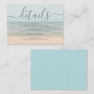 Beach Front Vintage Hawaiian Wedding Details Enclosure Card