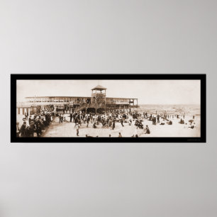 Beach Fun Asbury Park Photo 1902 Poster