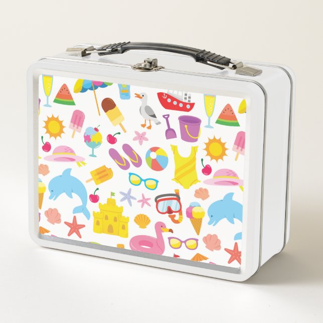 Beach Fun!  Metal Lunch Box (Front)
