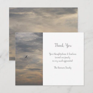 Beach Funeral / Memorial Thank You Flat Note Card