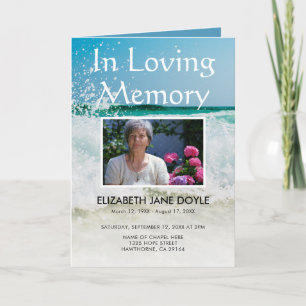 Beach Funeral Program   Order of Service Programme