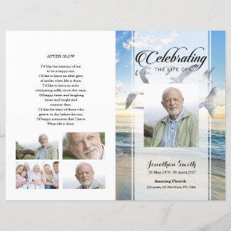 Beach Funeral Program template