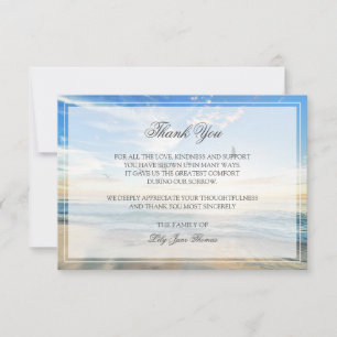 Beach Funeral Thank You Card   Memorial Card