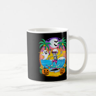 Beach Funny Halloween Vibes Summerween Skeleton Gh Coffee Mug