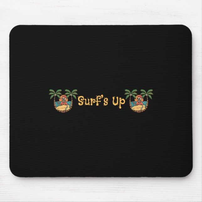 Beach Funny Sun Surfing Skeleton Jacksonville Beac Mouse Mat (Front)
