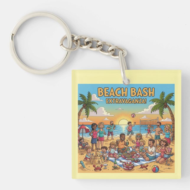 Beach Gathering Key Ring (Front)