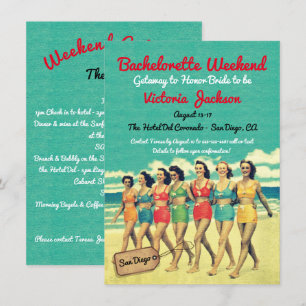 Beach Getaway Birthday or Bachelorette Destination Invitation