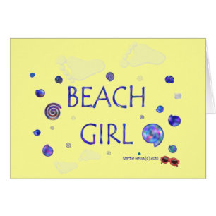 Beach Girl - Footprints & Swirls 2 - Card