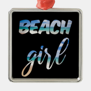Beach Girl Metal Tree Decoration