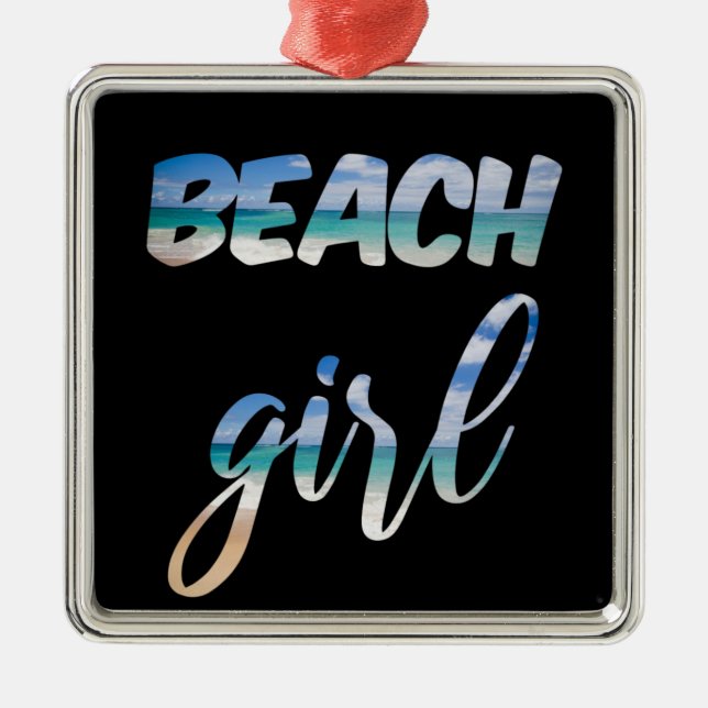 Beach Girl Metal Tree Decoration (Front)