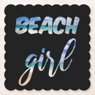 Beach Girl Paper Coaster