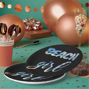 Beach Girl Paper Plate