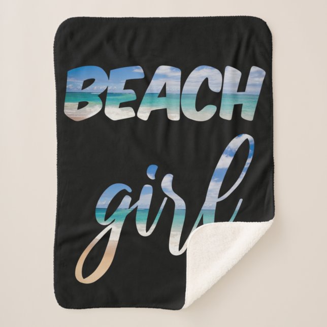 Beach Girl Sherpa Blanket (Front)