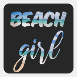 Beach Girl Square Sticker