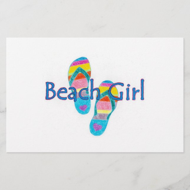 Beach Girl Stationery (Front)