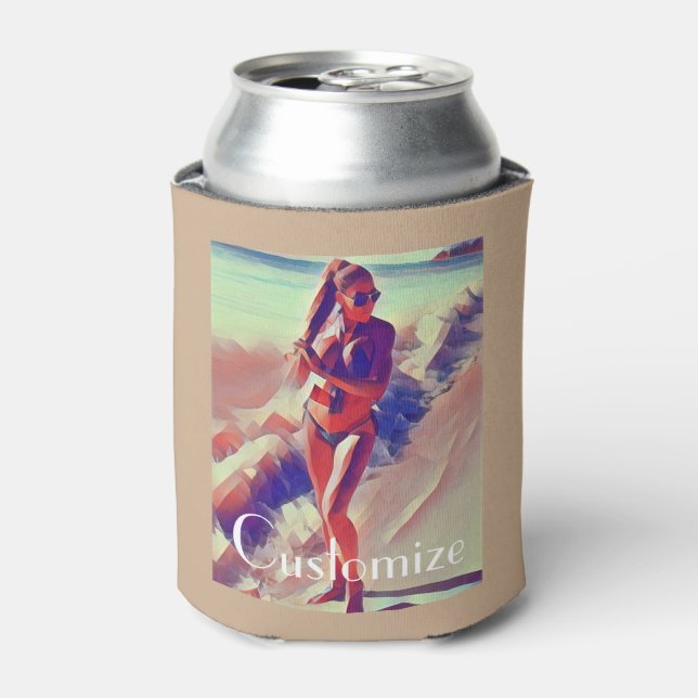Beach Girl Thunder_Cove  Can Cooler (Can Front)