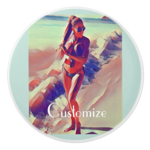 Beach Girl Thunder_Cove Ceramic Knob