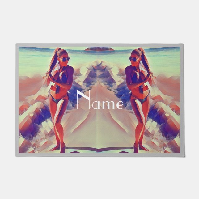 Beach Girl Thunder_Cove Doormat (Front)