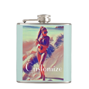 Beach Girl Thunder_Cove Hip Flask
