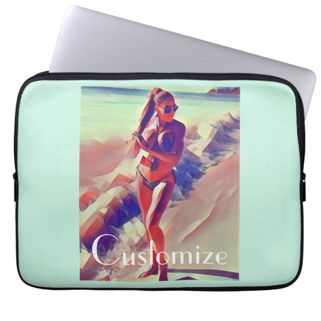 Beach Girl Thunder_Cove  Laptop Sleeve (Front)