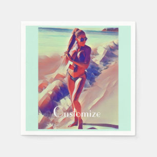 Beach Girl Thunder_Cove Napkin