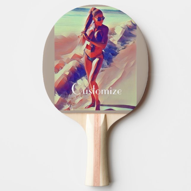 Beach Girl Thunder_Cove  Ping Pong Paddle (Front)