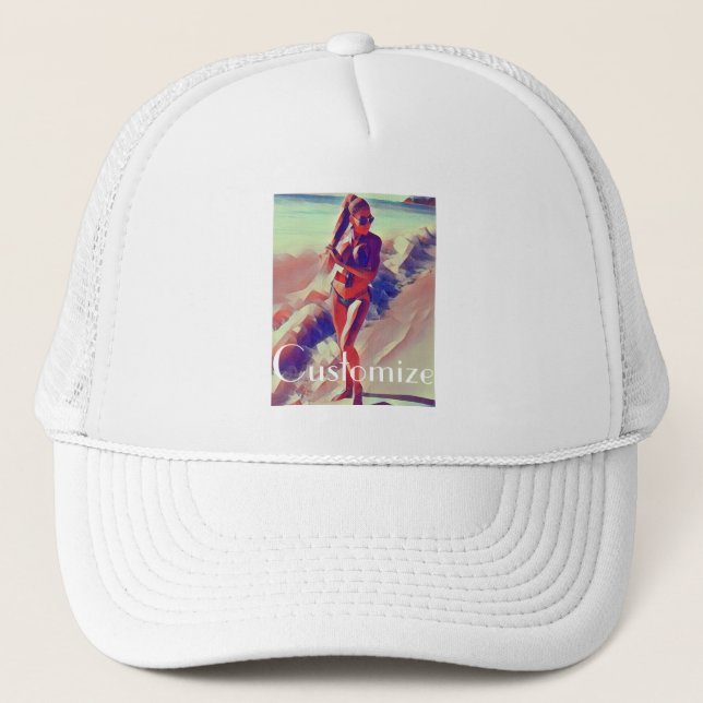 Beach Girl Thunder_Cove Trucker Hat (Front)