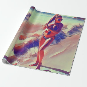 Beach Girl Thunder_Cove Wrapping Paper
