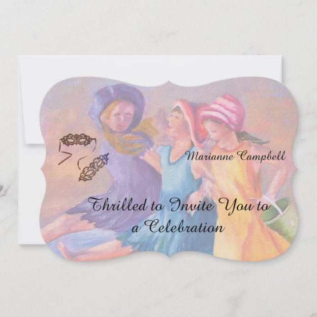 BEACH GIRLFRIENDS CUSTOMIZABLE INVITATION (Front)