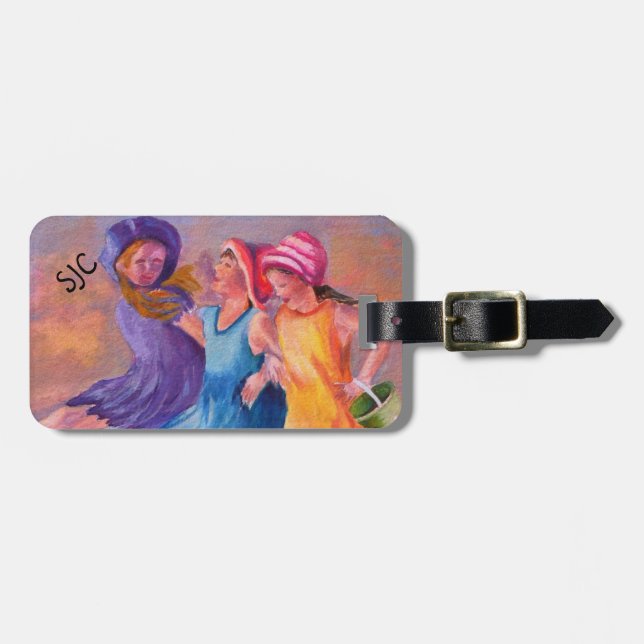 BEACH GIRLFRIENDS PERSONALIZED LUGGAGE TAG (Front Horizontal)