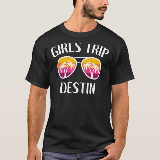 Beach Girls Weekend Getaway Girls Trip Destin Flor T-Shirt (Front)
