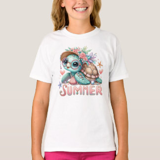 Beach Glam Summer Turtle T-Shirt